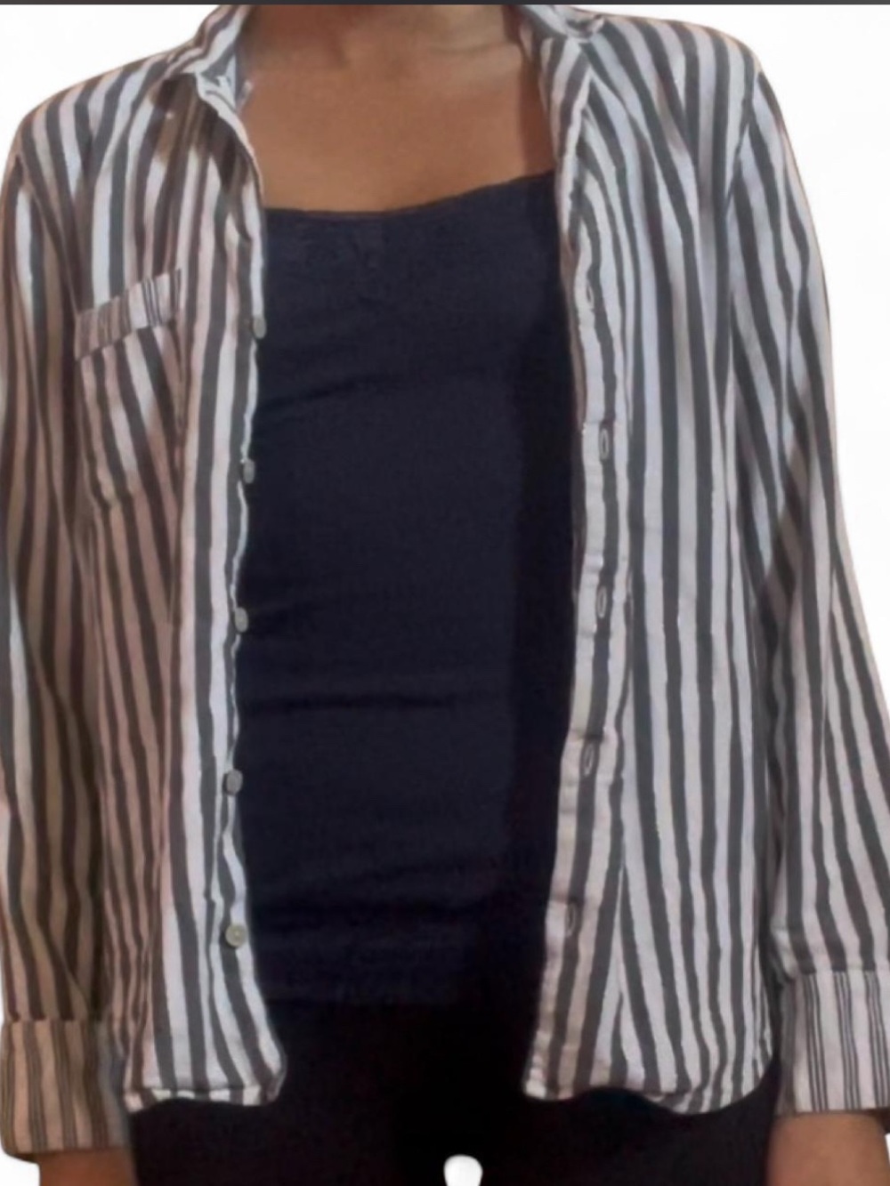 Victoria's Secret Black and White Striped Shirt